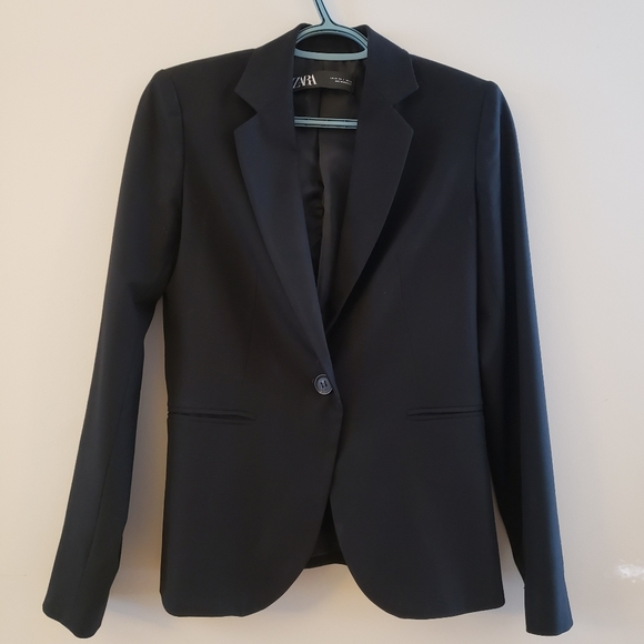 Zara Black Blazer Size 2 - Picture 1 of 6